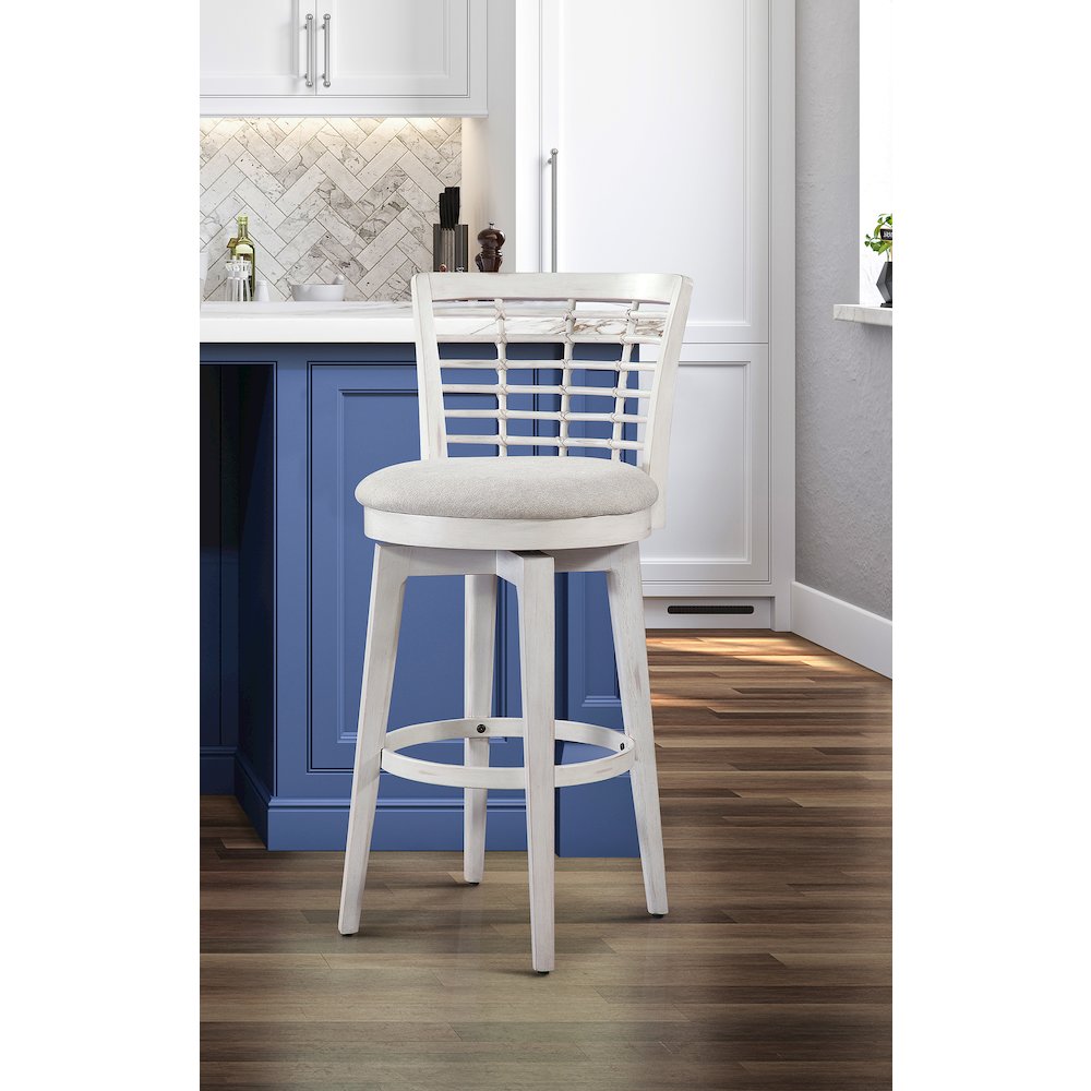 Beach Comber Bar Height Swivel Stool – Weathered White