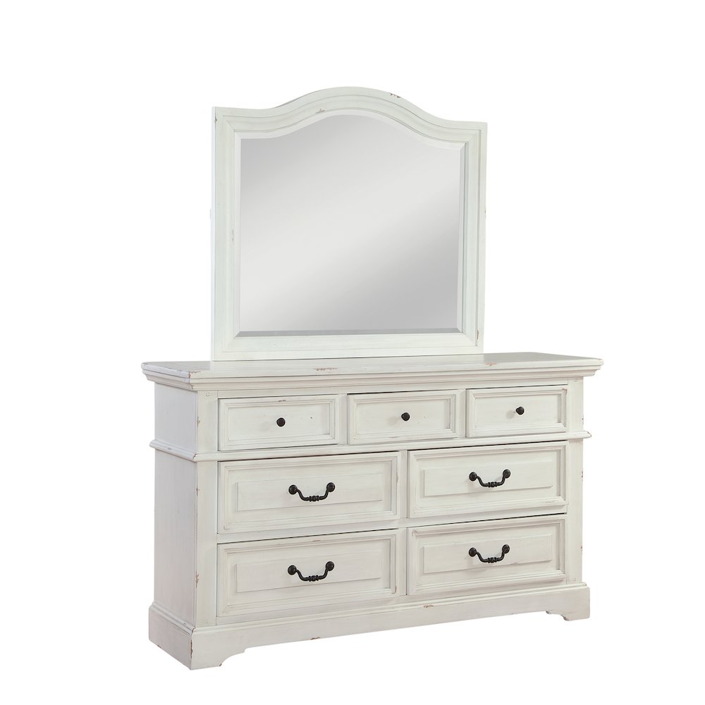 Stonebrook Dresser with Mirror – Distressed Antique White