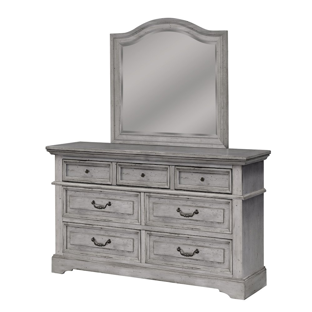 Stonebrook Dresser with Mirror – Light Distressed Antique Gray