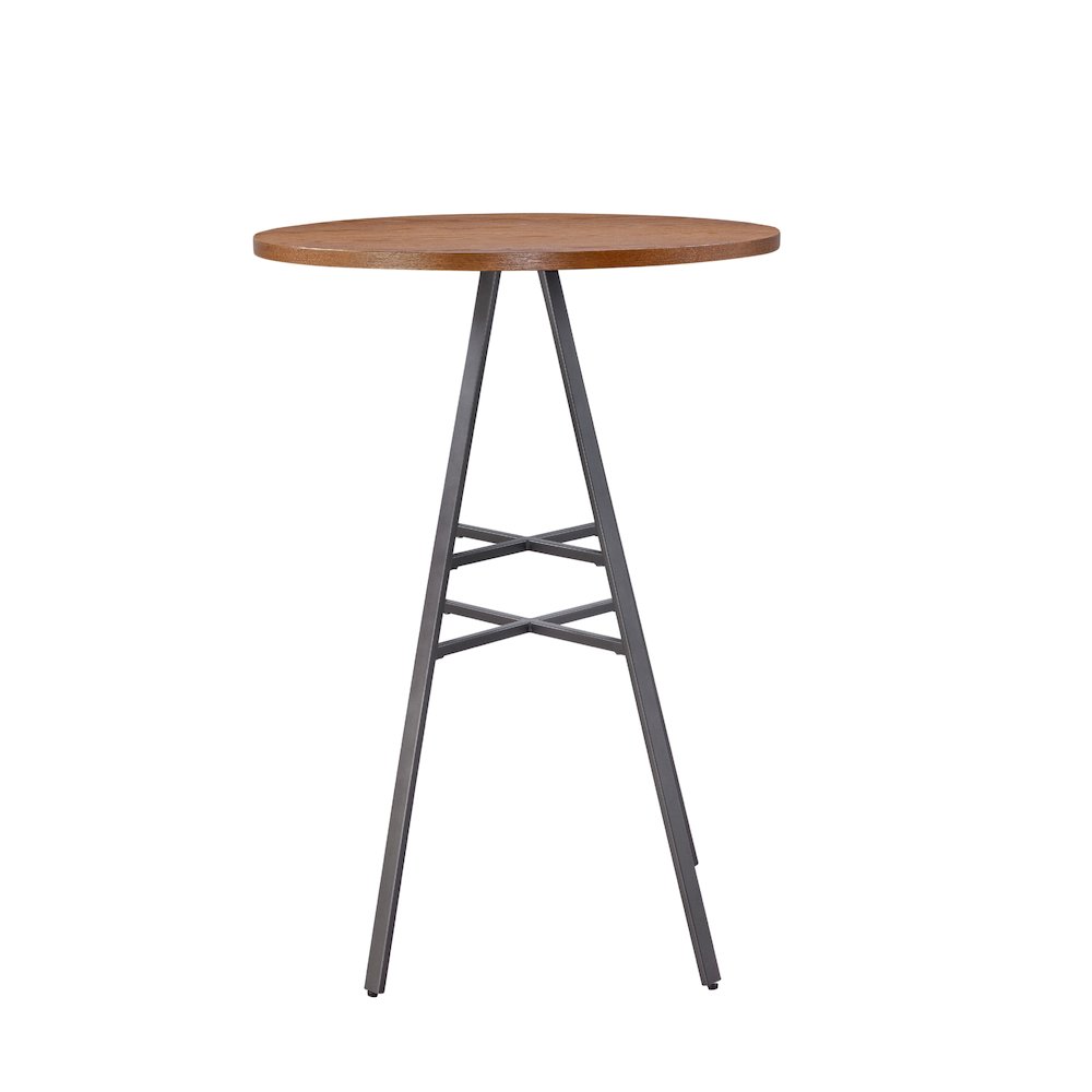 Stockton Round Pub Table – Slate Grey – Golden Oak Top
