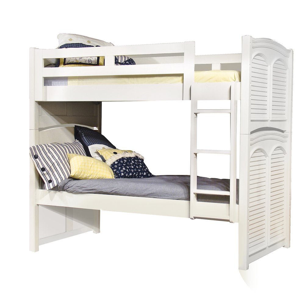Twin Over Twin 3/3 Over 3/3 Bunkbed – without trundle  – White Cottage