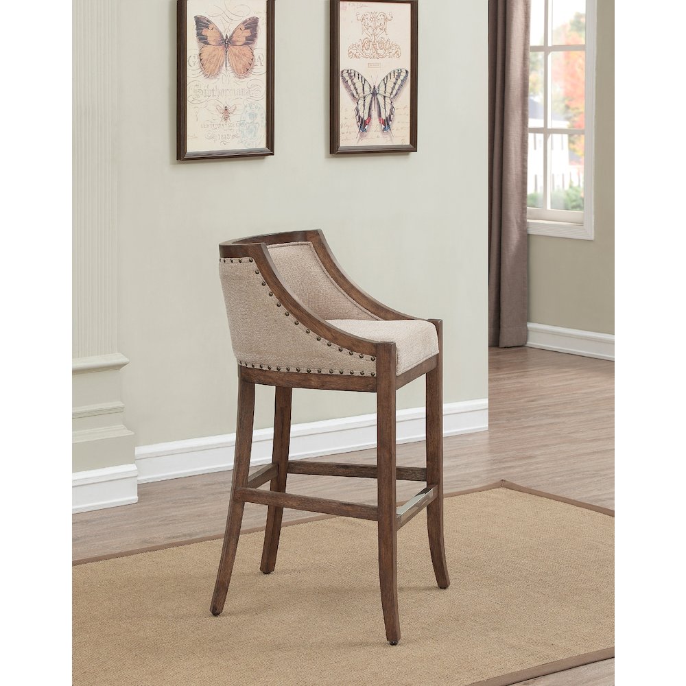 Michelle 30″ Bar Stool – Warm Brown