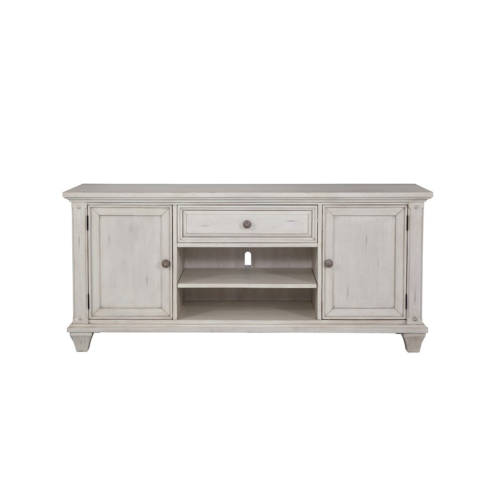 Sedona 66″ Entertainment Console – Cobblestone White