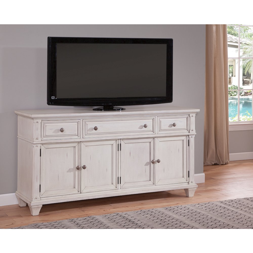 Sedona 72″ Entertainment Console in Cobblestone White
