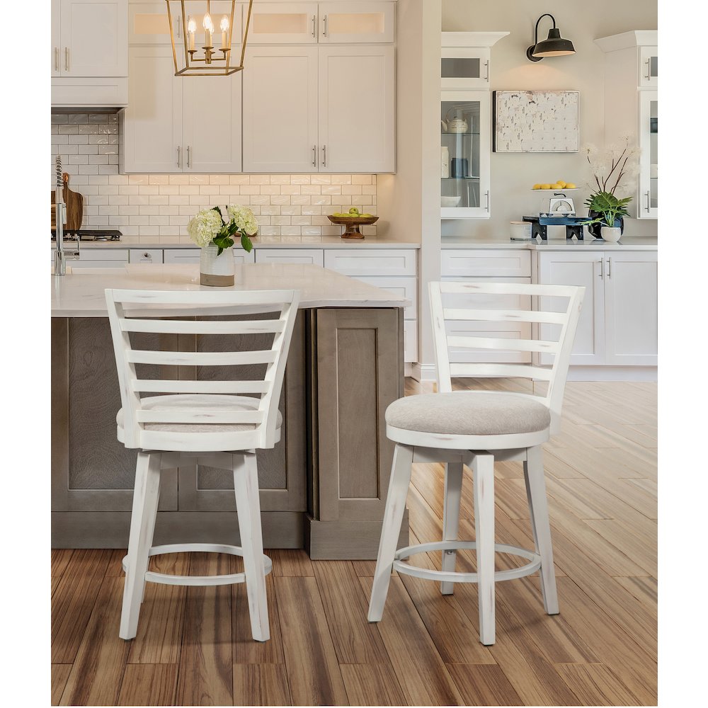 Meadowbrook Counter Height Swivel Stool – Whitewashed