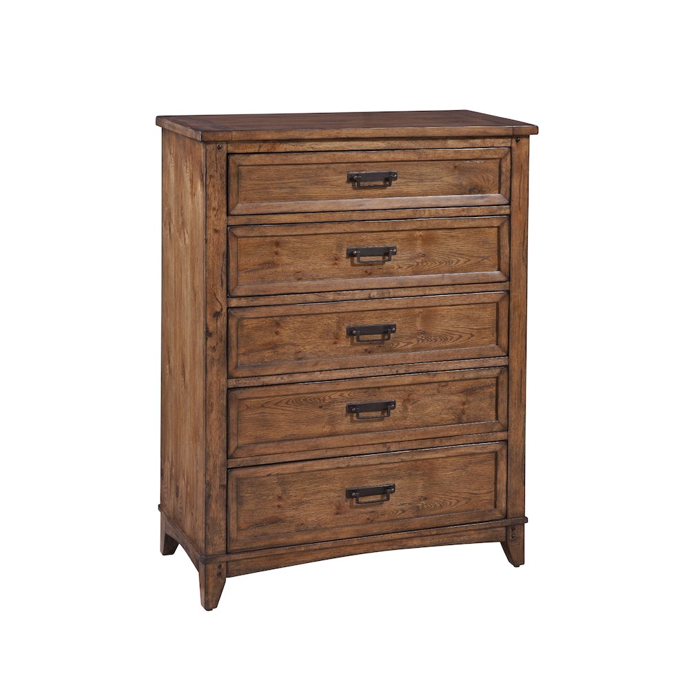 Oakdale 5-Drawer Chest – Honey Oak