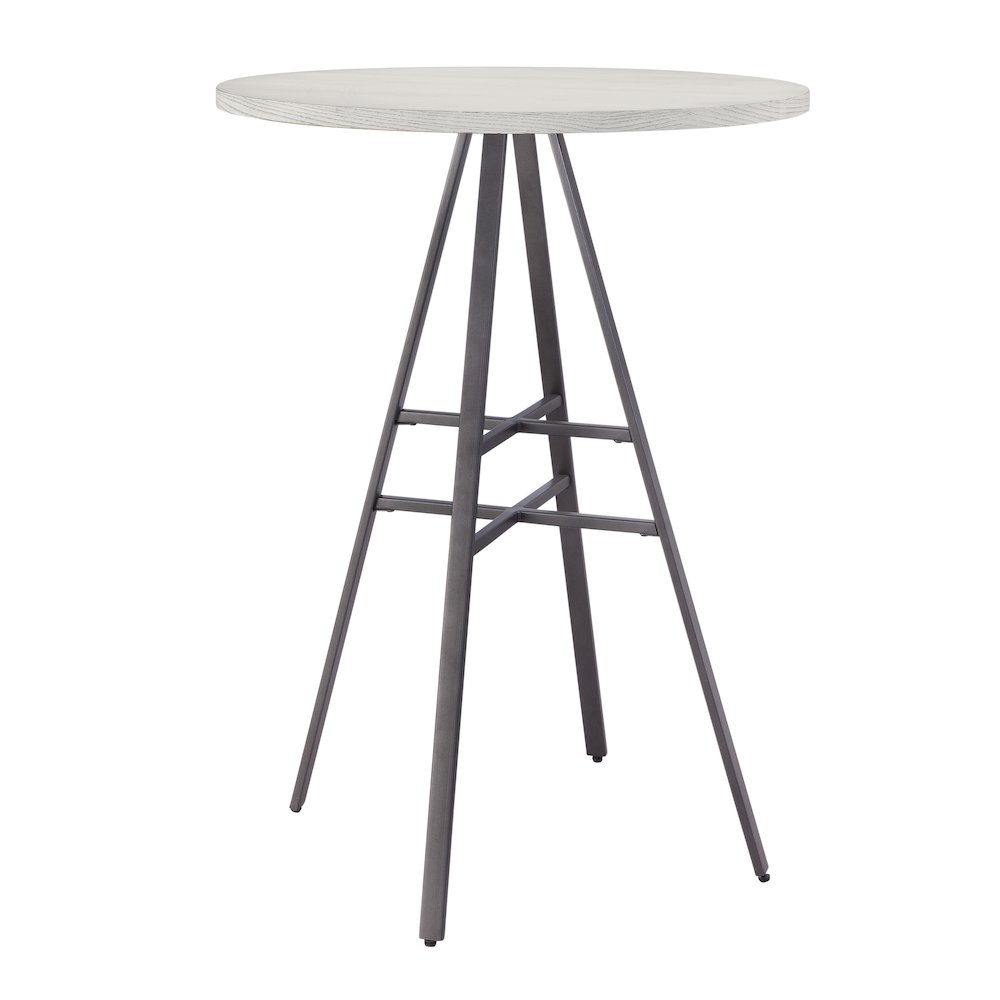 Stockton Round Pub Table – Slate Grey – White Oak Top