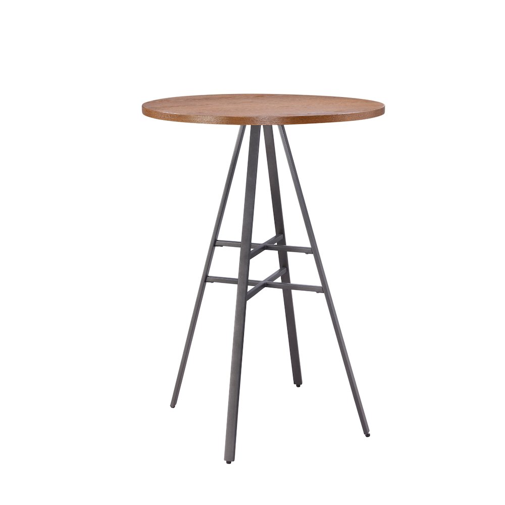 Stockton Round Pub Table – Slate Grey – Golden Oak Top
