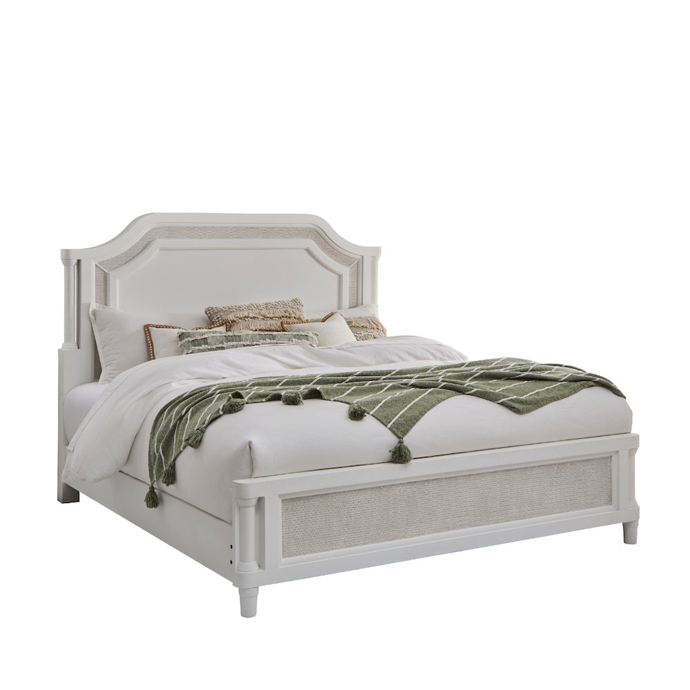 Switchgrass Queen Mansion Bed – White