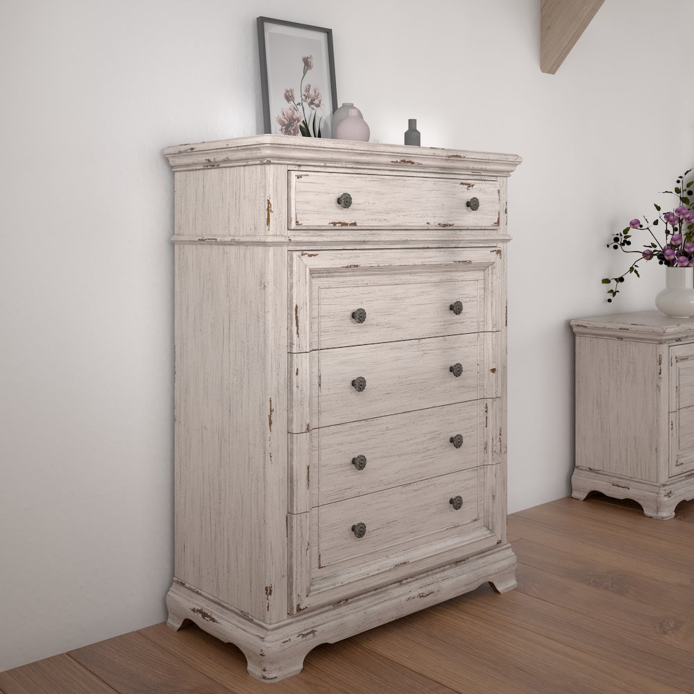 Providence 5-Drawer Chest – Antique White