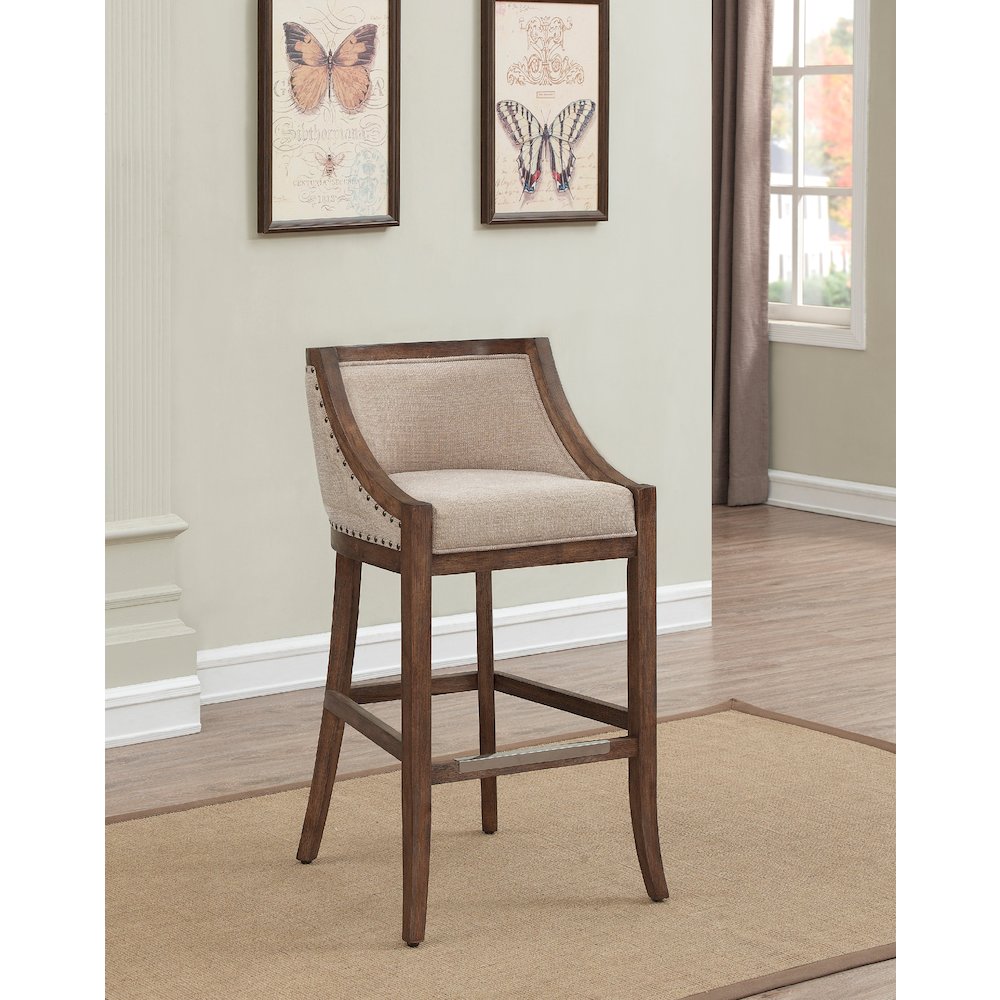 Michelle 30″ Bar Stool – Warm Brown