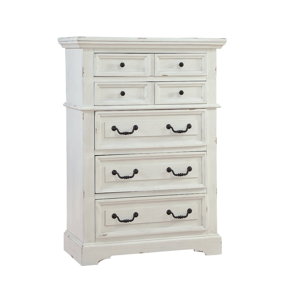 Stonebrook 5-Drawer Chest – Distressed Antique White