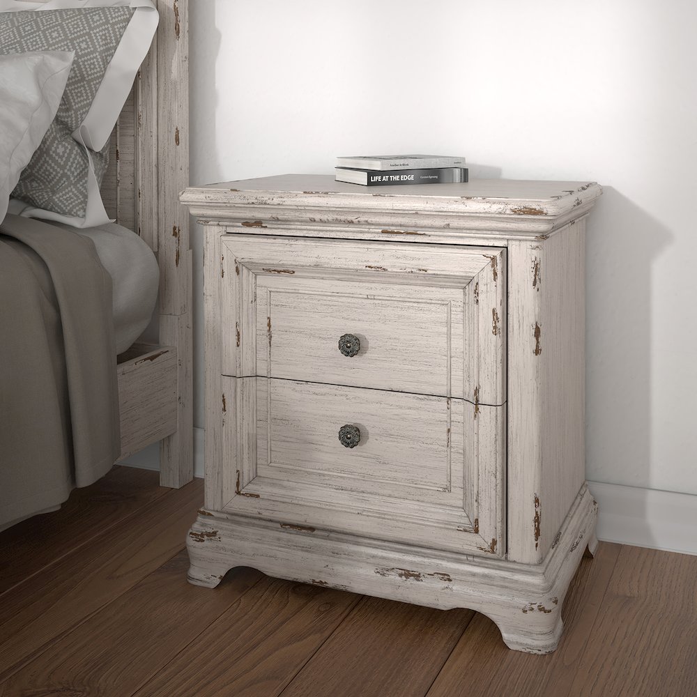 Providence 2-Drawer Nightstand – Antique White