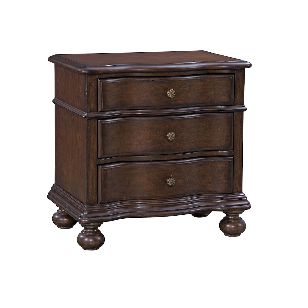 Rodanthe 3-Drawer Nightstand – Cherry Brunette