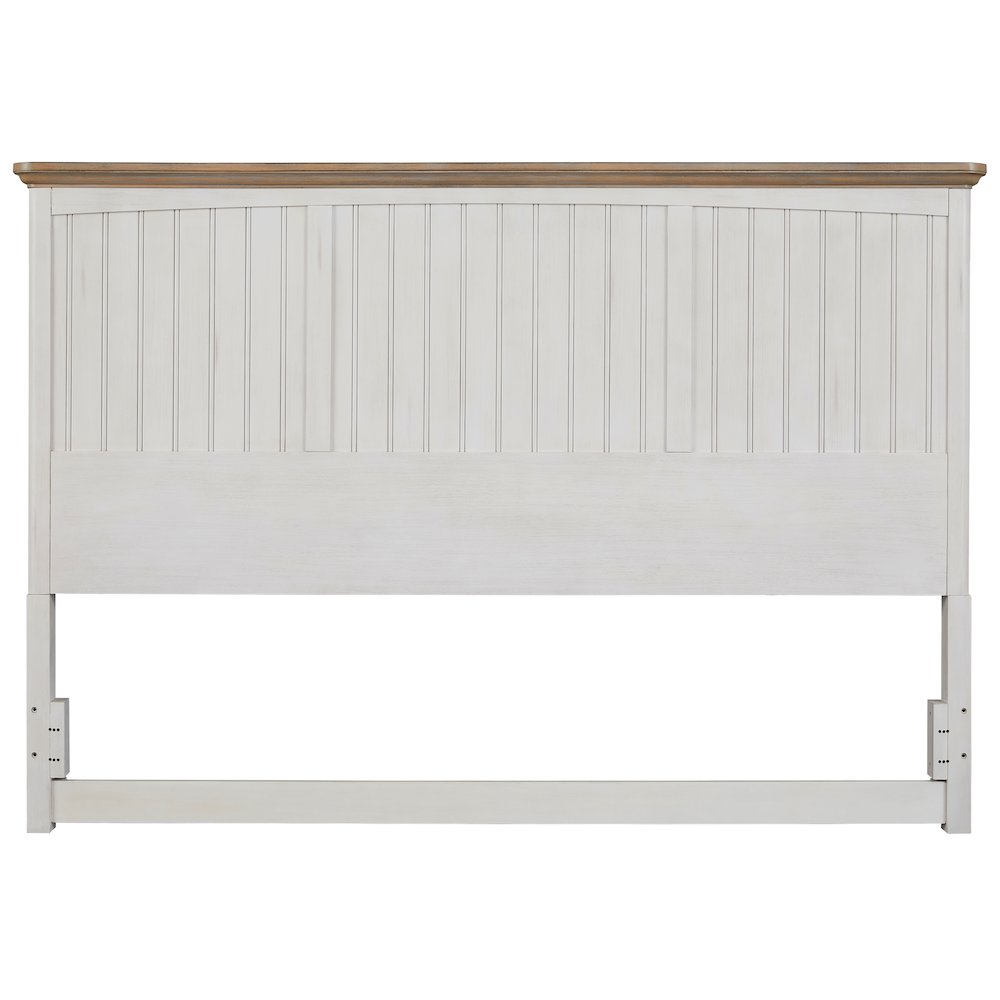 Beach Comber Queen Headboard – Weathered White – Sand Top
