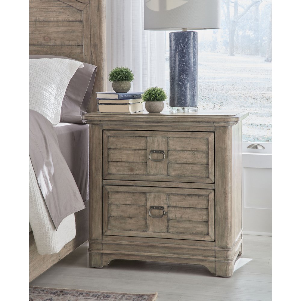 Meadowbrook 2-Drawer Nightstand – Sand