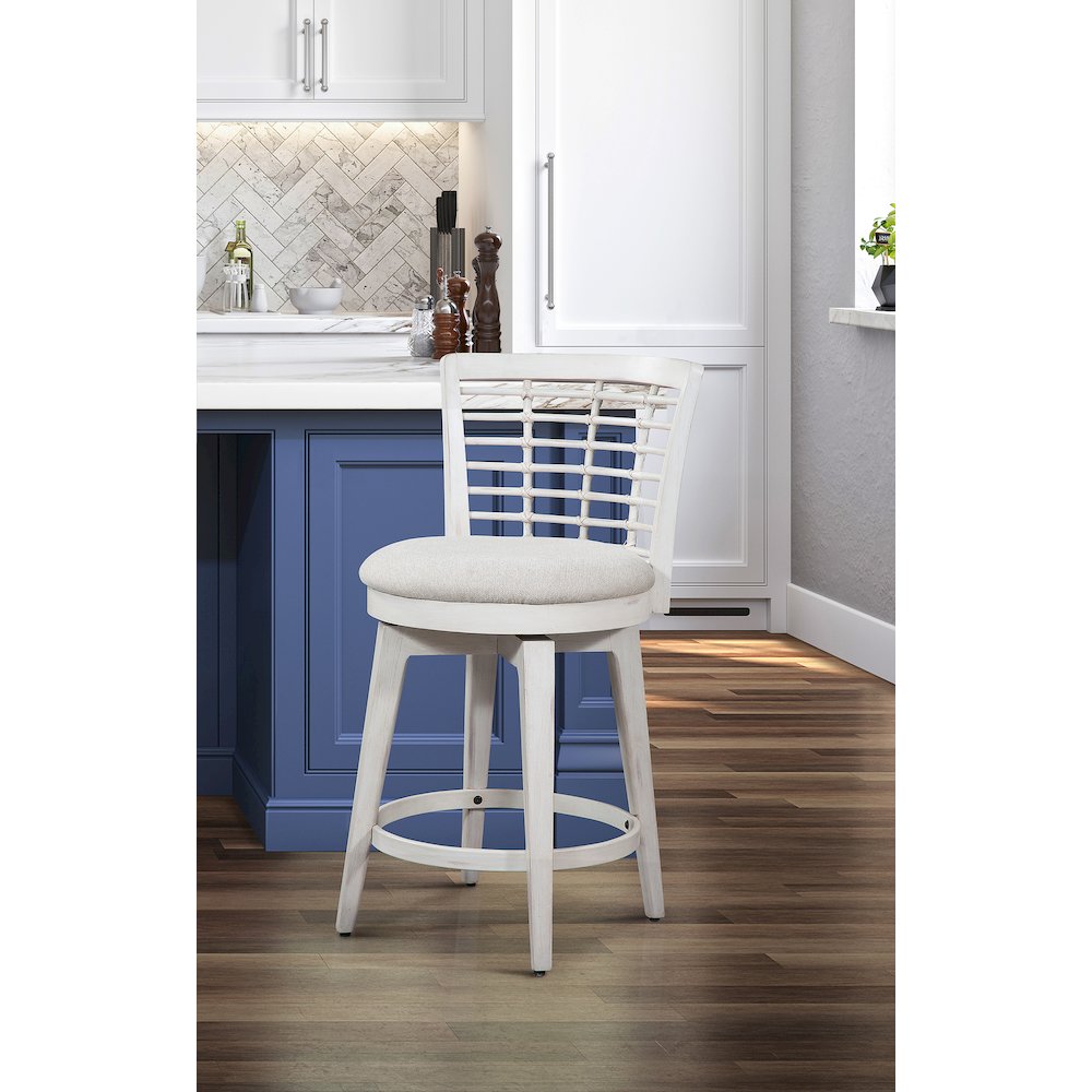 Beach Comber Counter Height Swivel Stool – Weathered White