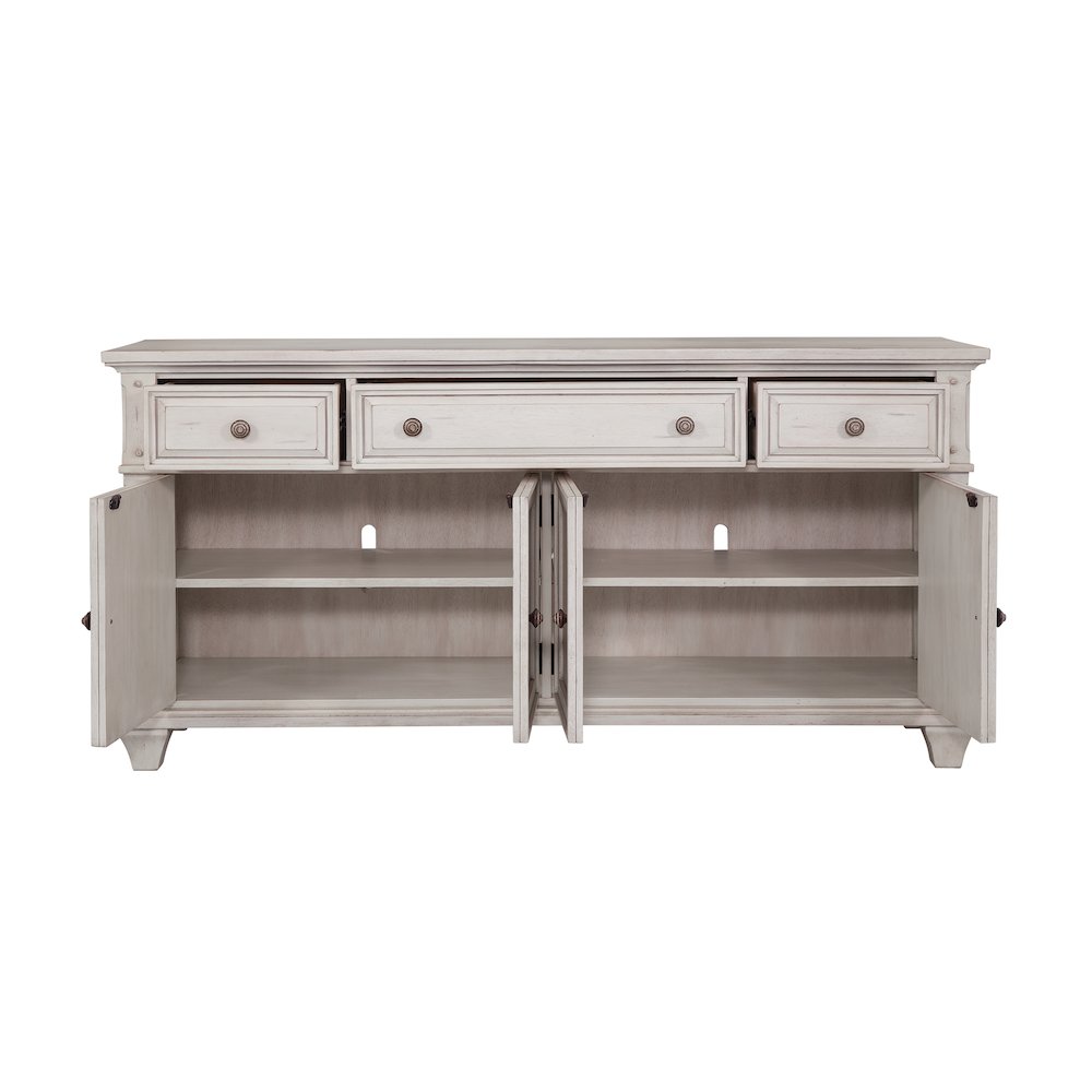 Sedona 72″ Entertainment Console in Cobblestone White