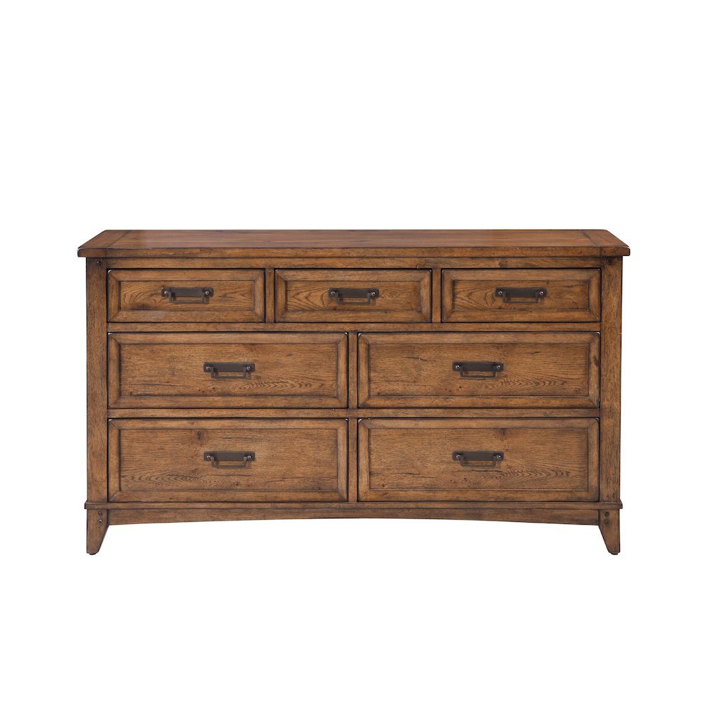 Oakdale 7-Drawer Dresser – Honey Oak