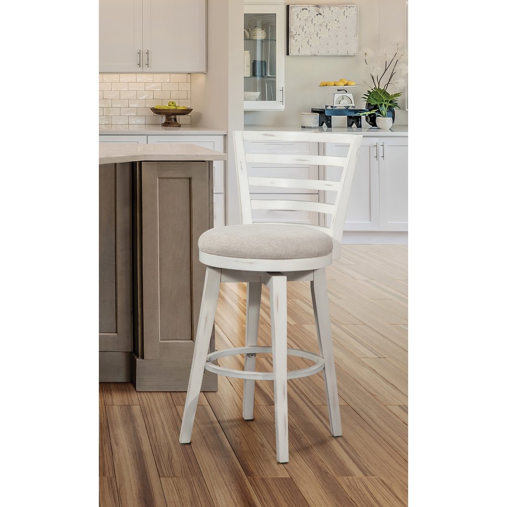Meadowbrook Bar Height Swivel Stool – Whitewashed