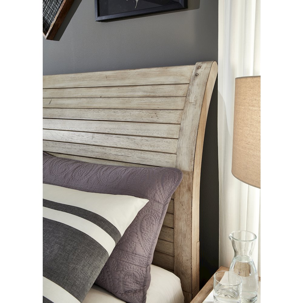 Aurora King Sleigh Bed – With Storage Footboard – Whitewash