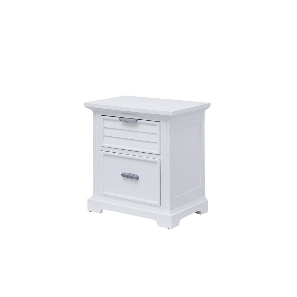 Heritage Coast 2-Drawer Night Stand With USB – Coastal White