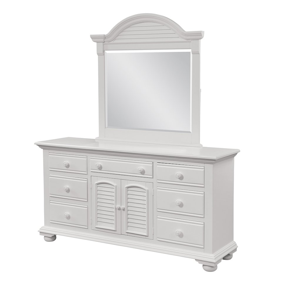 Cottage Traditions Triple Dresser with Mirror – White Cottage