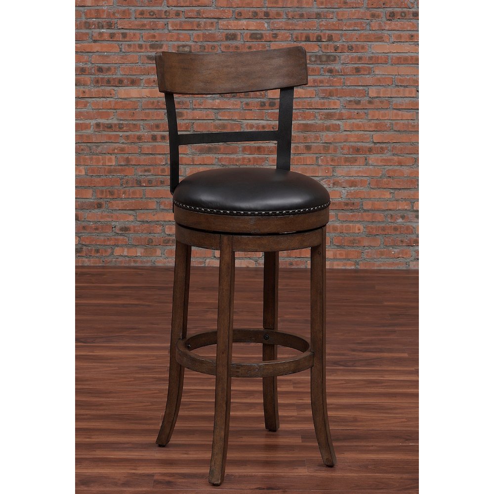 Taranto 30″ Bar Swivel Stool – Washed Brown