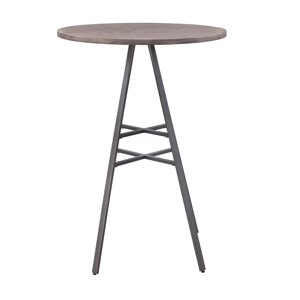 Stockton Round Pub Table – Slate Grey – Grey Oak Top