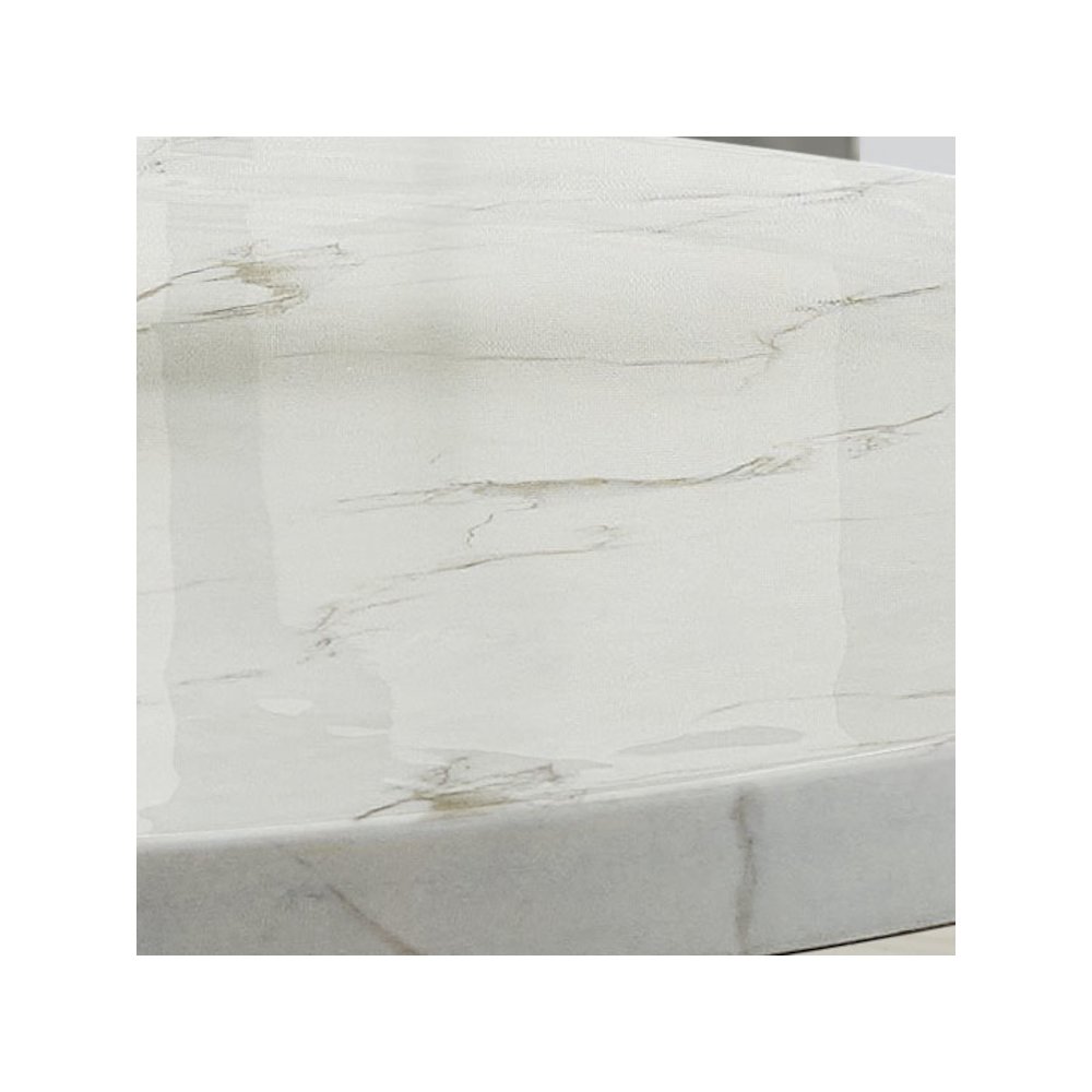 Valencia 54″ Round White Faux Marble Dining Table