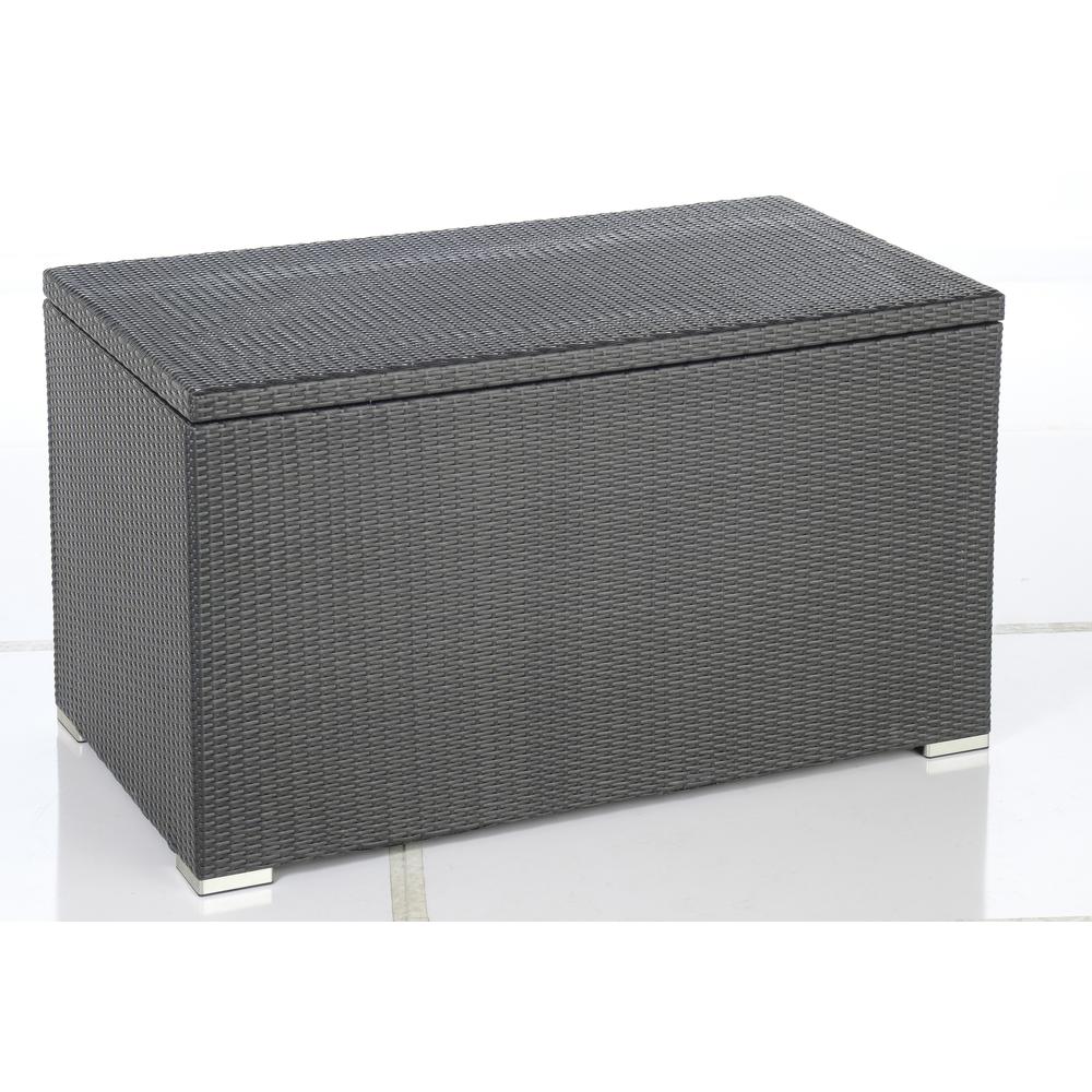 Medium Sicuro Wicker Cushion Storage Box w/ hydraulic lid