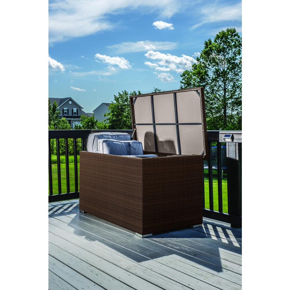 Medium Sicuro Wicker Cushion Storage Box w/ hydraulic lid