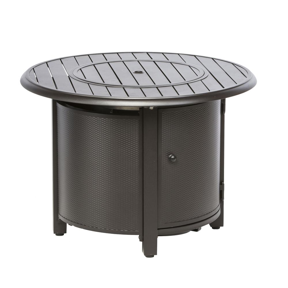 Bay Ridge 36″ Round Gas Fire Pit/Chat Table with Glacier Ice Firebeads