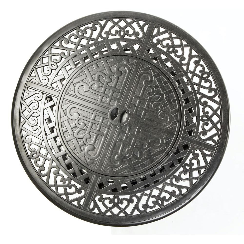 Kinsale 36″ Round Gas Fire Pit/Chat Table with Glacier Ice Firebeads