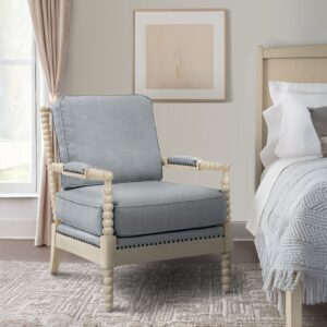 Donohue Turned Wood Frame Armchair from Madison Park in  Light Blue/Antique Cream. Donohue Turned Wood Frame Armchair from Madison Park in  Light Blue/Antique Cream. Donohue Turned Wood Frame Armchair from Madison Park in  Light Blue/Antique Cream. Donohue Turned Wood Frame Armchair from Madison Park in  Light Blue/Antique Cream. Donohue Turned Wood Frame Armchair from Madison Park in  Light Blue/Antique Cream.