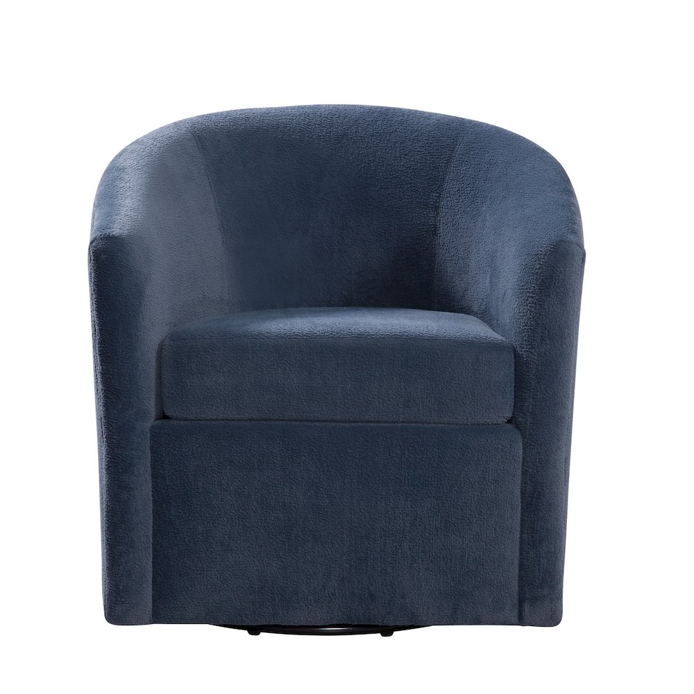 Odessa Barrel Style Swivel Accent chair in Navy Performance Fabric