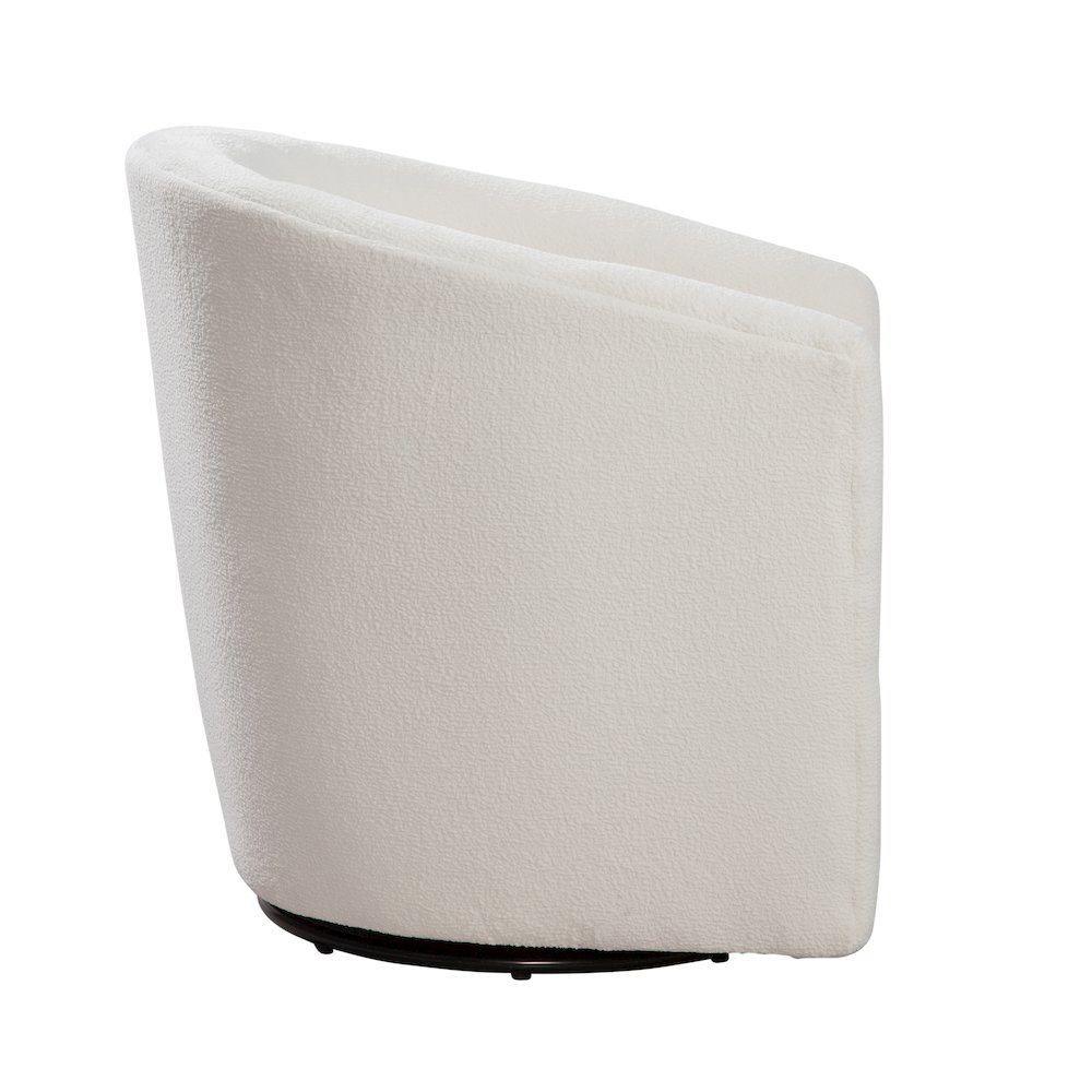Odessa Barrel Style Swivel Accent chair in Ivory Performance Fabric