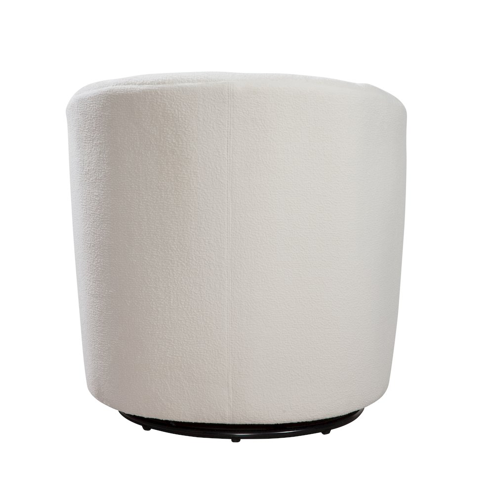 Odessa Barrel Style Swivel Accent chair in Ivory Performance Fabric