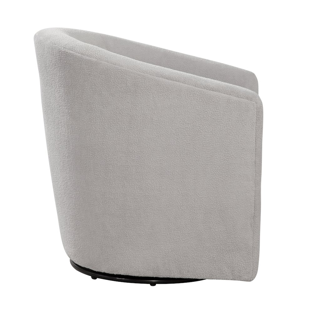 Odessa Barrel Style Swivel Accent chair in Light Gray Performance Fabric