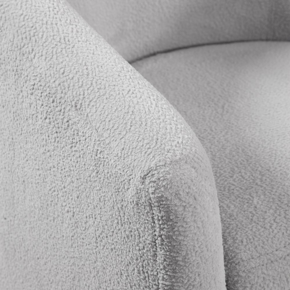 Odessa Barrel Style Swivel Accent chair in Light Gray Performance Fabric