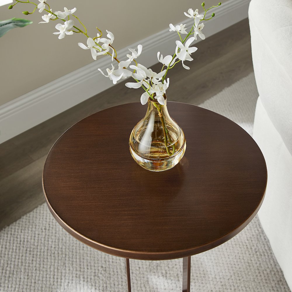 Tallulah Antique Bronze Round Accent Table