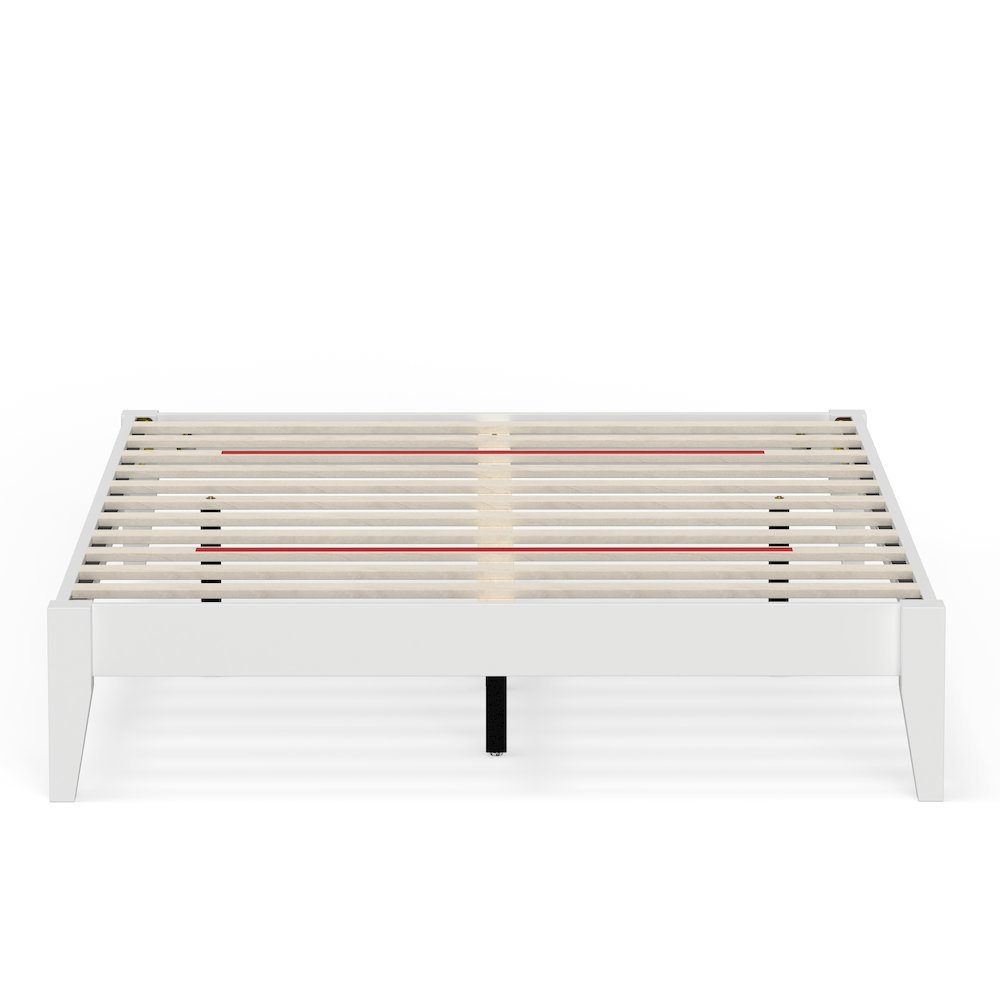 Serene Farmhouse Style Full Wood Bed Frame – White