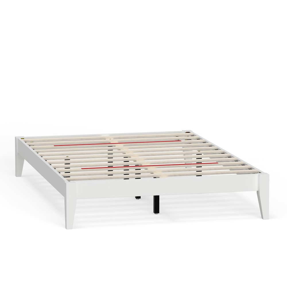 Serene Farmhouse Style Full Wood Bed Frame – White