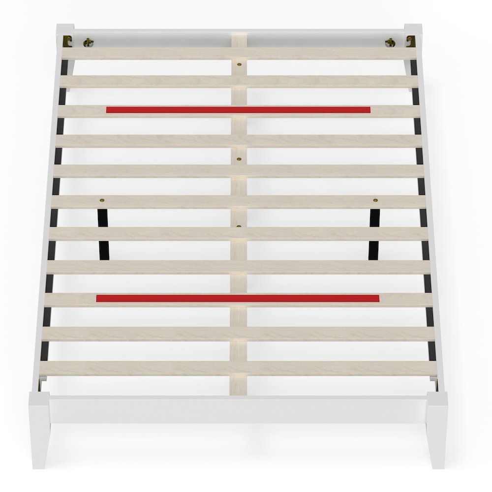 Serene Farmhouse Style Full Wood Bed Frame – White