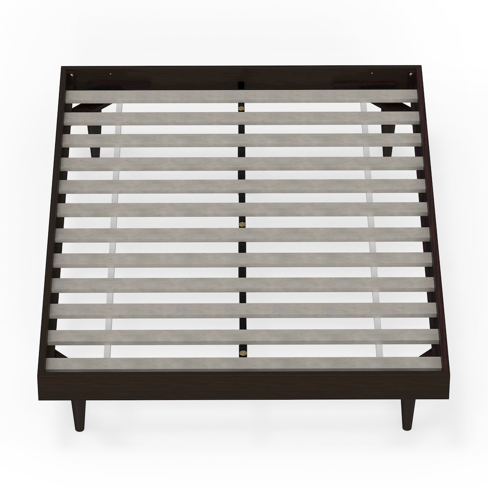 Sachse Full Solid Wood Platform Bed Frame Walnut