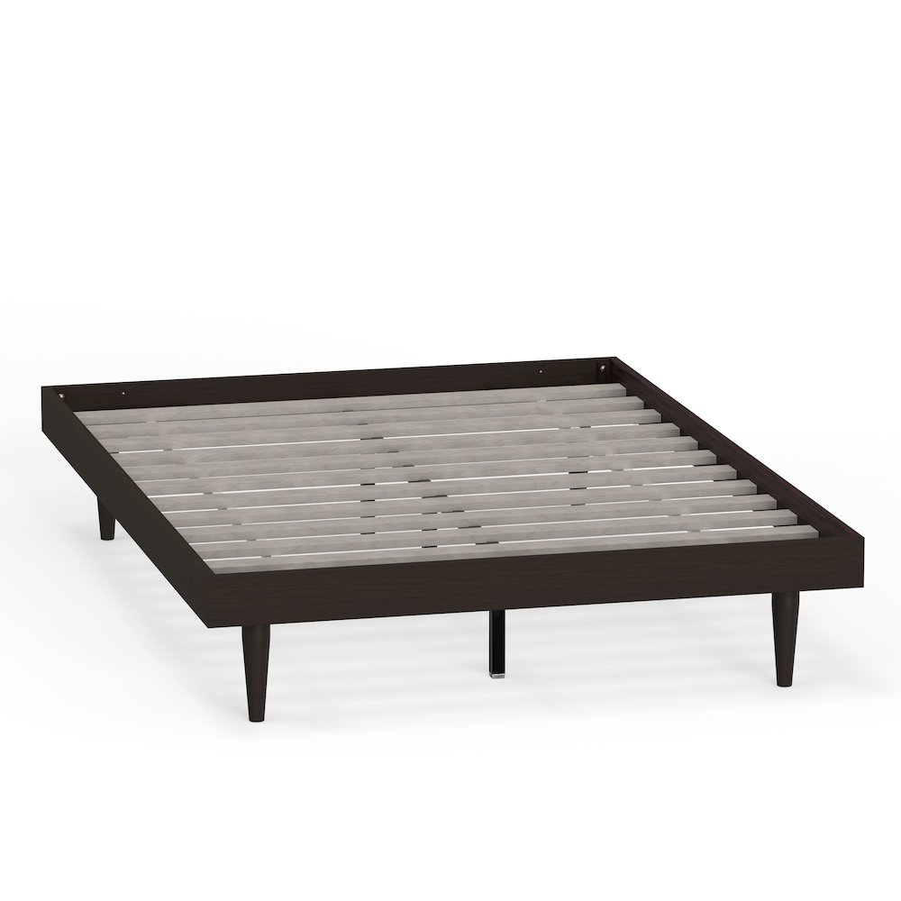 Sachse Full Solid Wood Platform Bed Frame Walnut