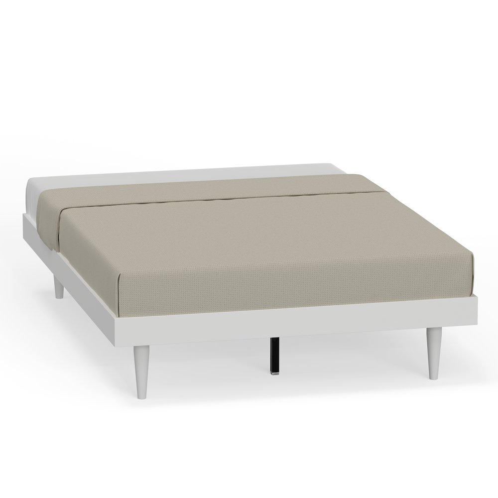 Sachse Full Solid Wood Platform Bed Frame White