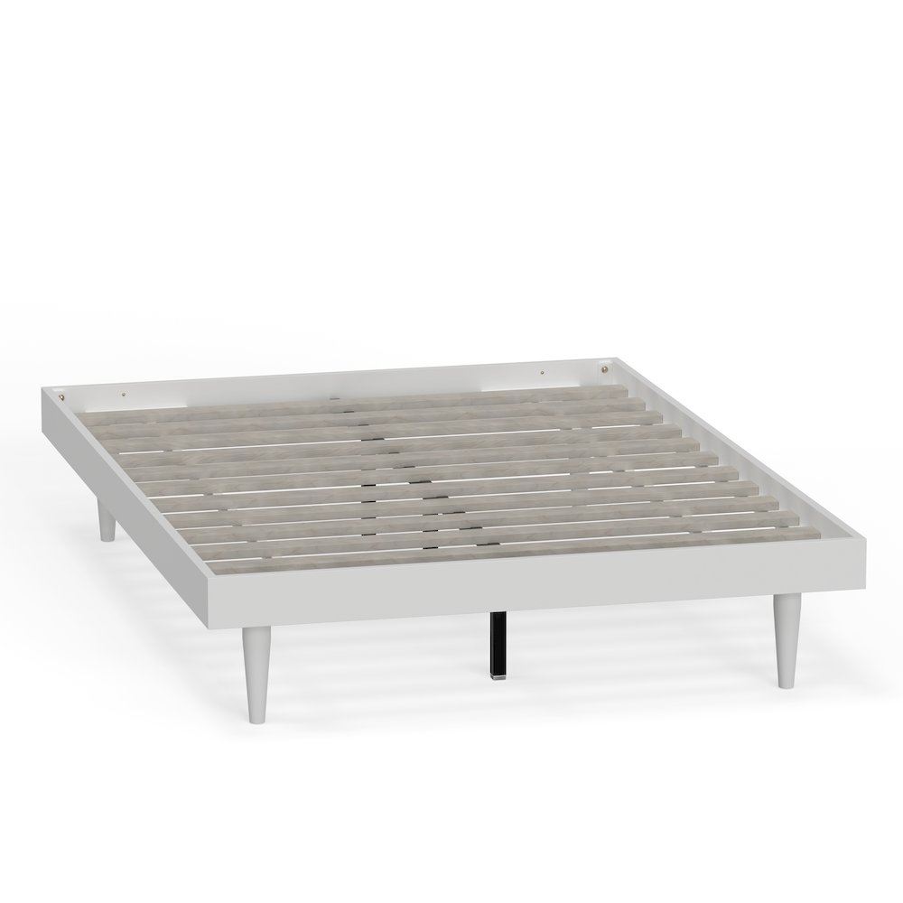 Sachse Full Solid Wood Platform Bed Frame White