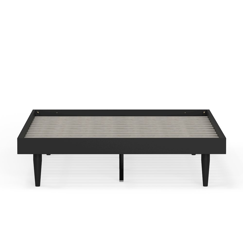 Sachse Full Solid Wood Platform Bed Frame Black