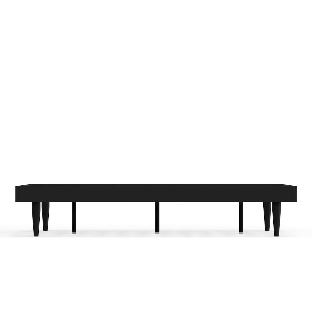 Sachse Full Solid Wood Platform Bed Frame Black